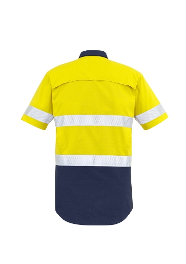 Picture of Syzmik, Mens Rugged Cooling Taped Hi Vis Spliced S/S Shirt
